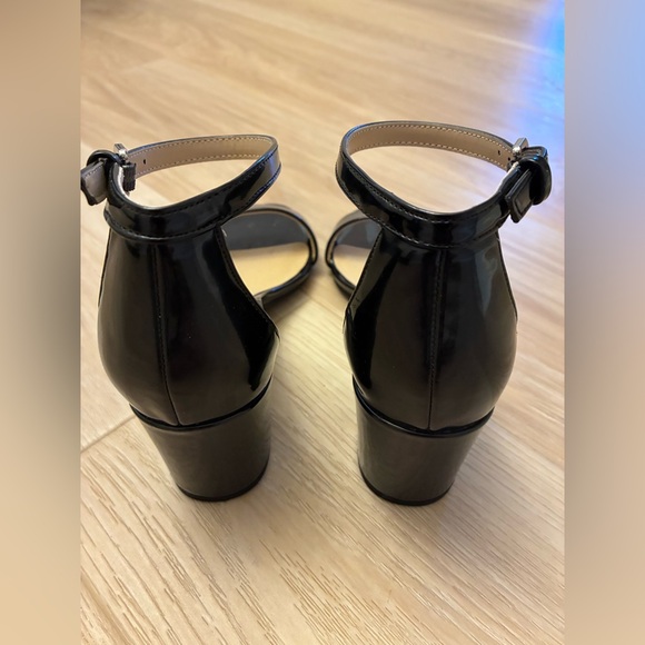 Unisa Black Patent style Ankle-Strap Block Heels - Picture 4 of 10